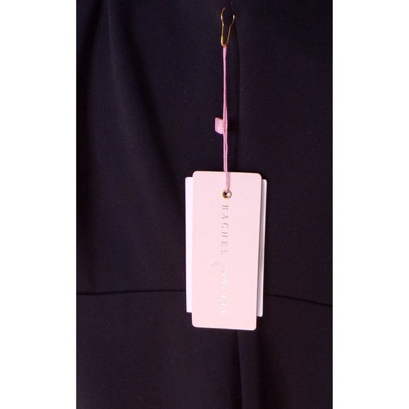 🆕 RACHEL PARCELL Asymmetric Ruffle Hem Scuba Dress Black X-Small - Picture 11 of 11